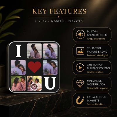 I Love You Personalized Musical Fridge Magnet for Couples  Purpose Gift for Love, Girlfriend, Boyfriend Music Player Music Box Fridge Magnet